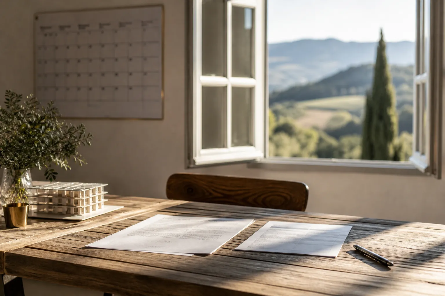 Contrat de reservation et offre de pret sur une table