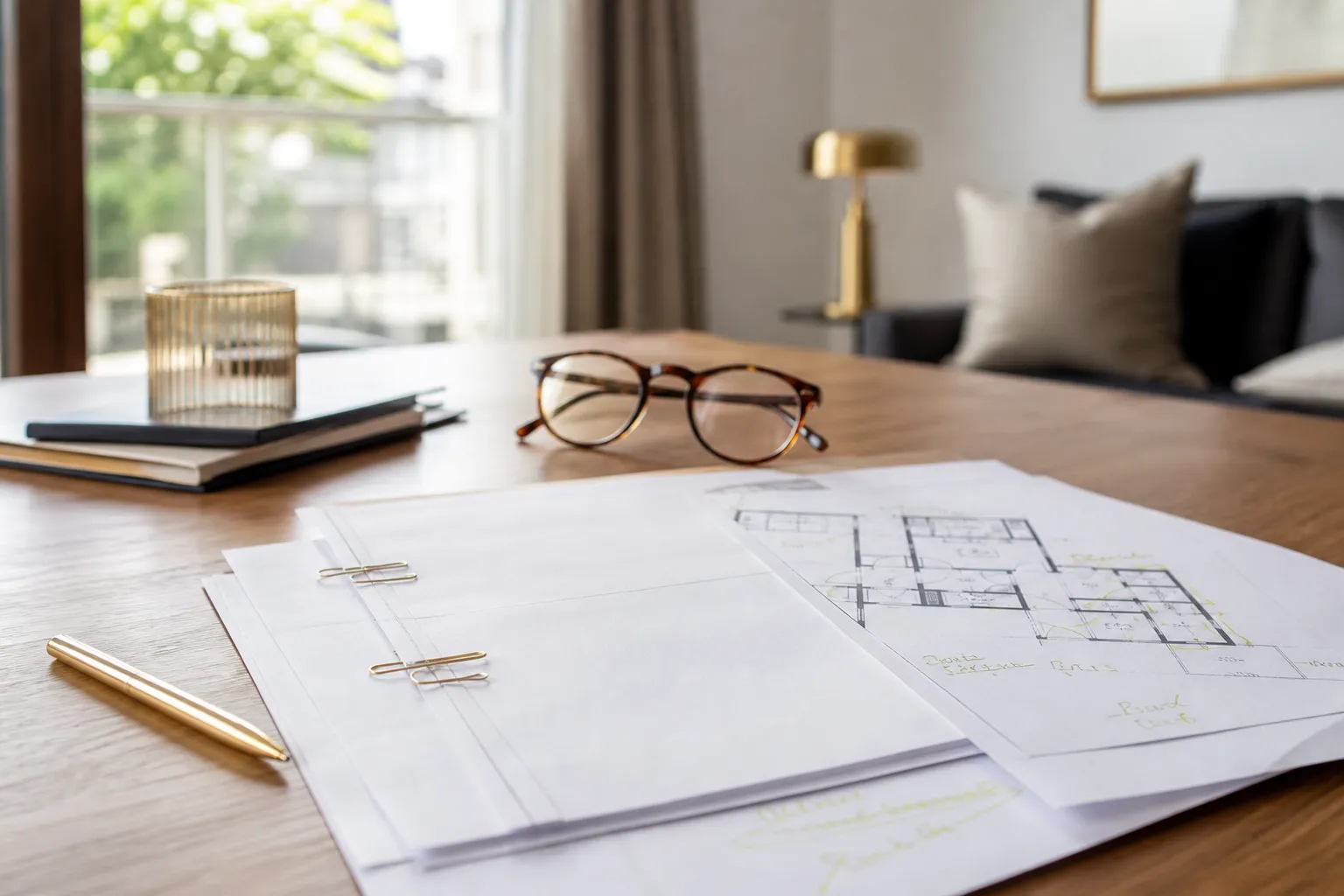 Contrat et avenant sur une table de bureau