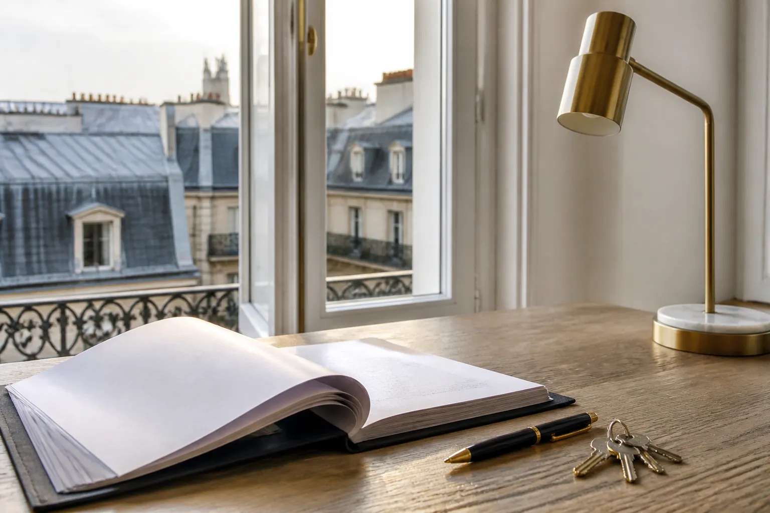 Dossier d acquisition et cles sur une table