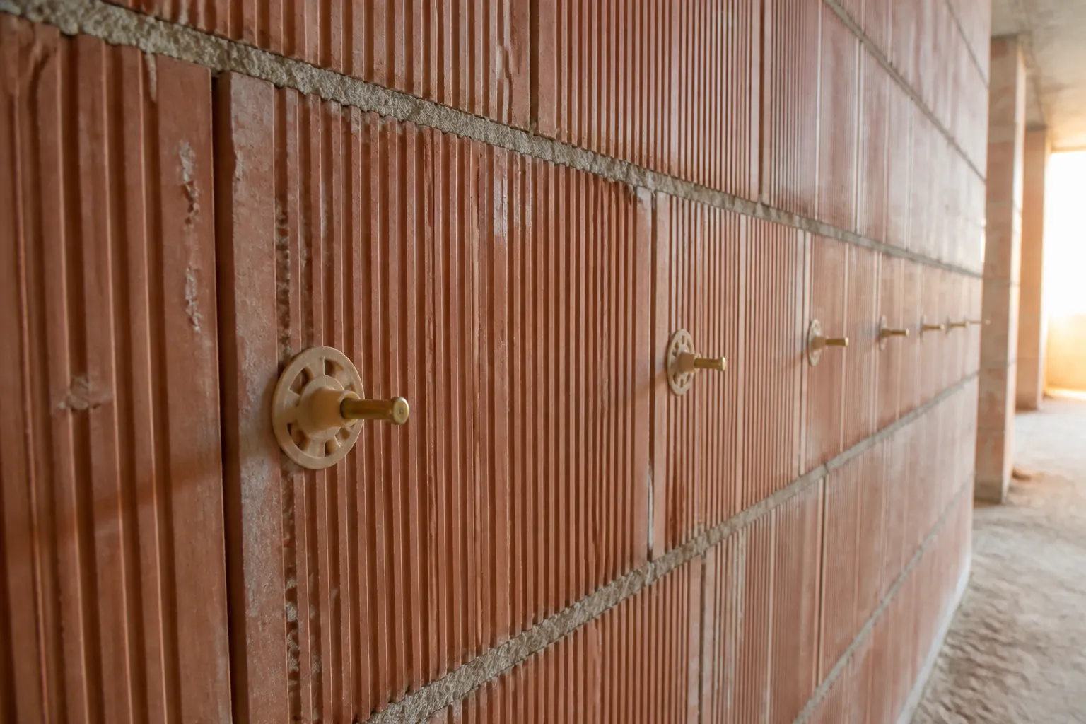 Mur en brique alveolaire