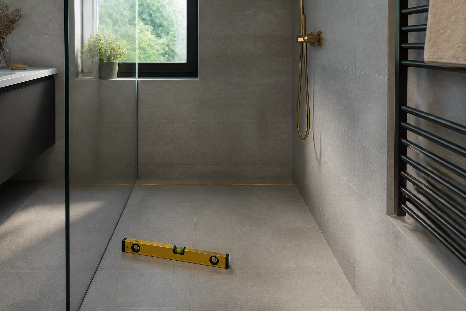 Douche a l'italienne dans un logement neuf