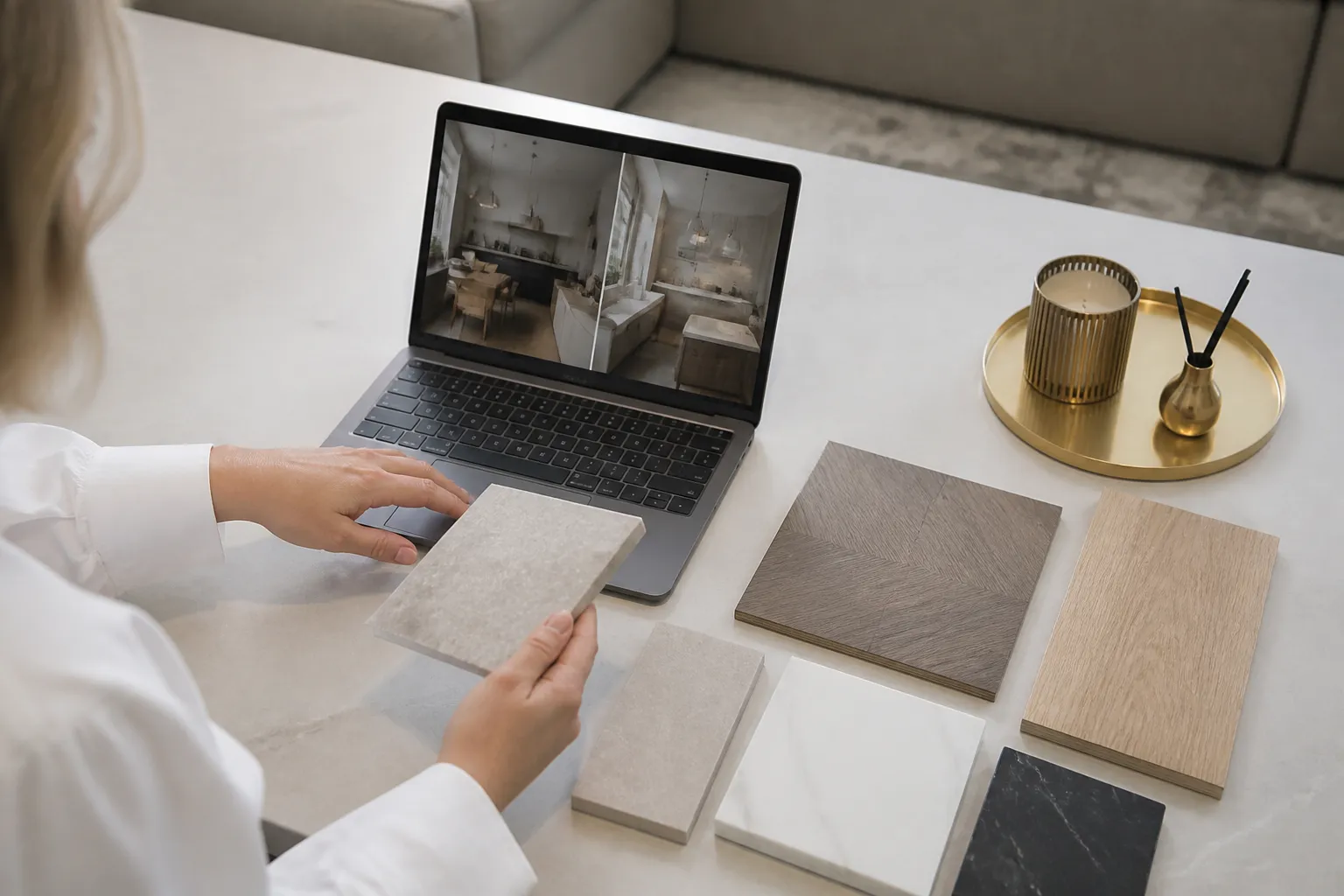 Choix des finitions sur un configurateur