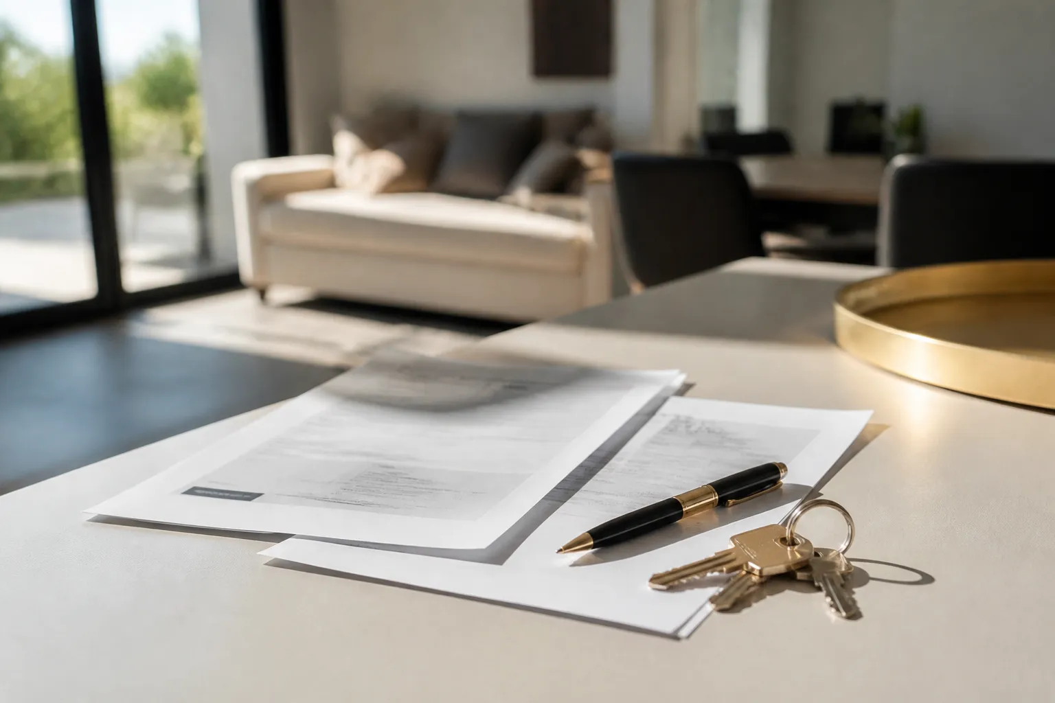 Contrat de reservation et avenant sur une table
