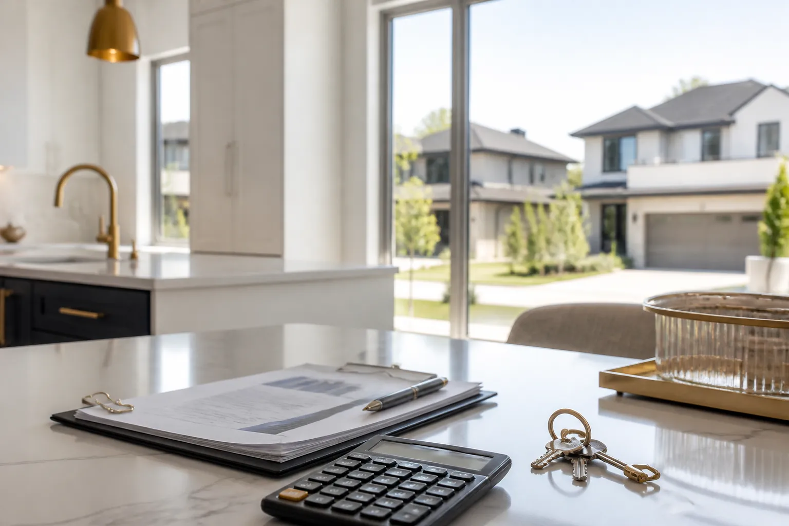Dossier de financement d un achat neuf sur une table