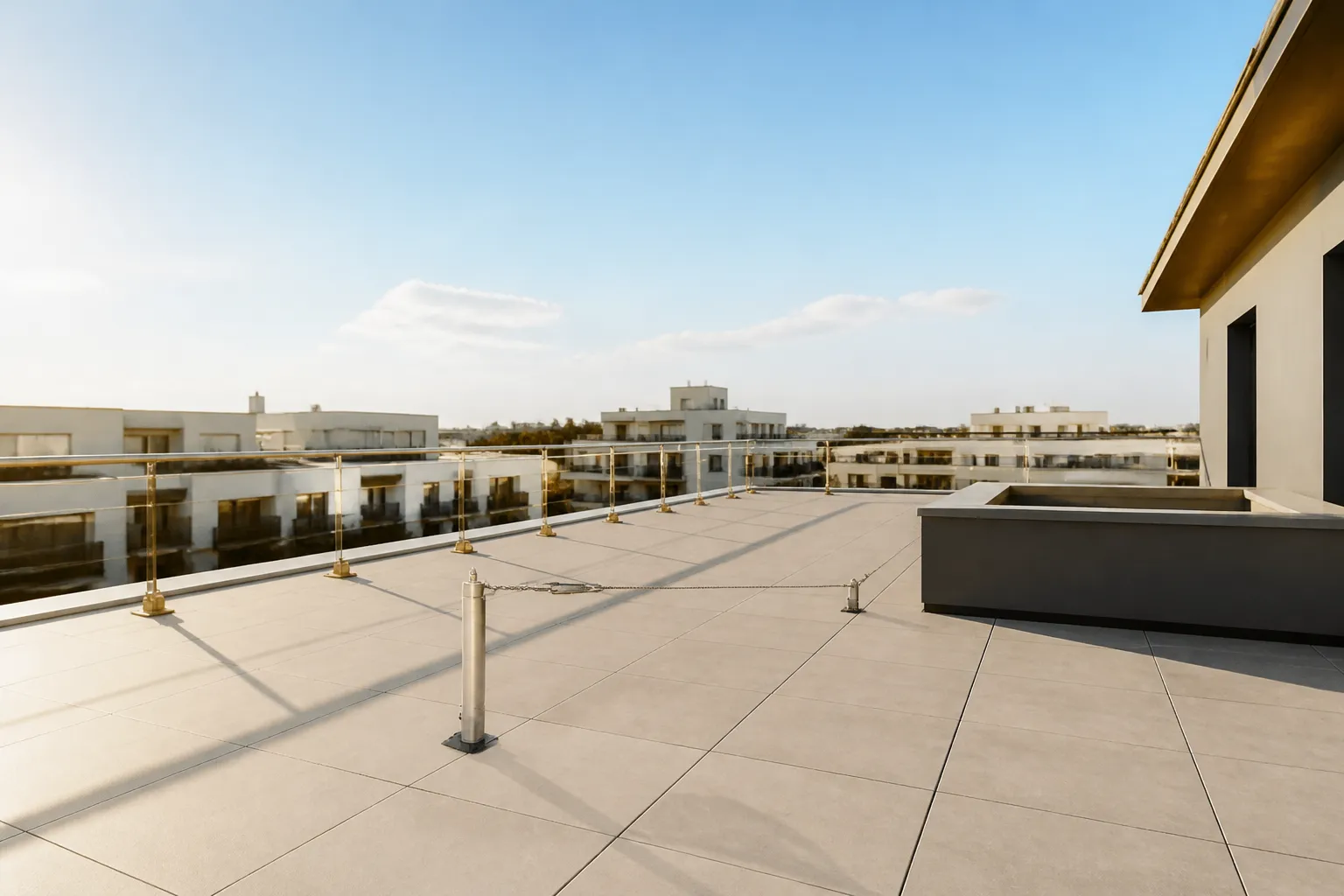 Ligne de vie sur une toiture-terrasse