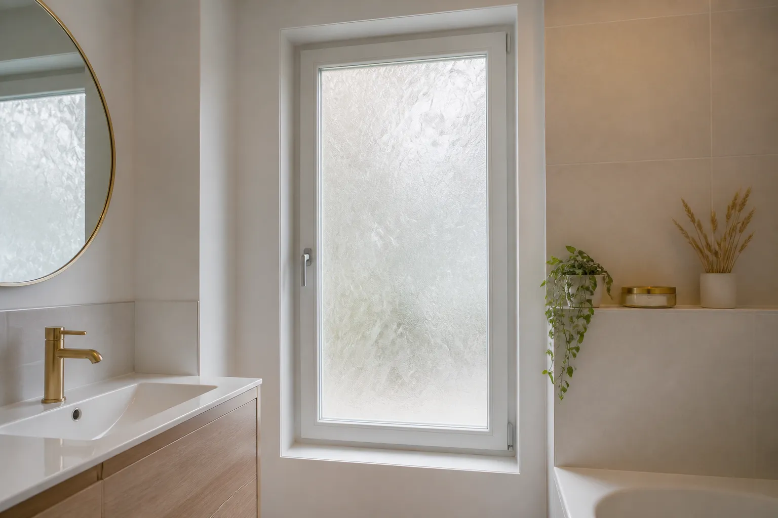 Vitrage imprime de salle de bains