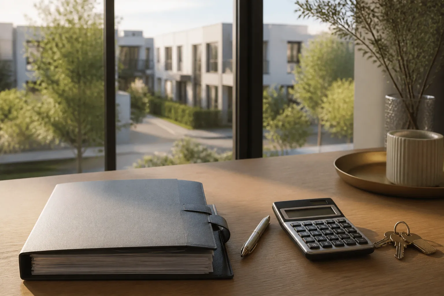 Dossier de pret immobilier et calculatrice